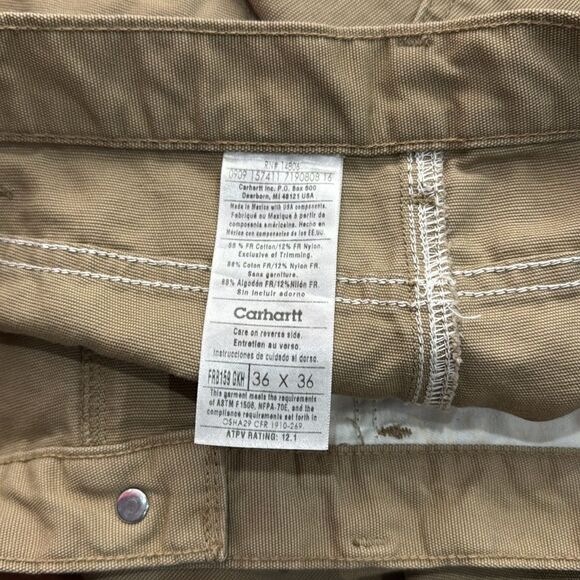 Carhartt 2 HRC Cargo Flame Resistant Tan Chinos with Straight Leg Design 36/36 - Picture 8 of 13